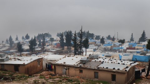 Läger i Jebel Harem i nordvästra Syrien