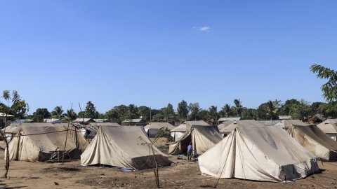 Läger för internflyktingar i provinsen Cabo Delgado i Mocambique.