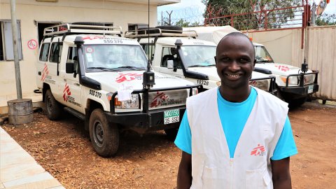 Projektkoordinatorn Maman Mustapha i Old Fangak, Sydsudan.