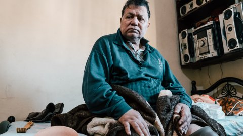 70-årige palestiniern Tawfik bor i Shatilalägret i södra Beirut, Libanon.