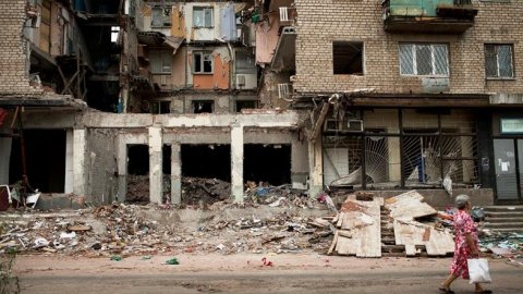 Huset besköts, något som orsakade en gasexplosion. Nu finns bara ruiner kvar. FOTO: Anastasia Taylor-Lind