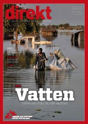 Omslag till Direkt. Man vadar genom vatten.