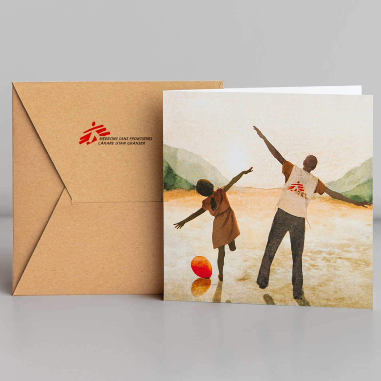 Ett av våra tryckta gåvobevis med medföljande kuvert