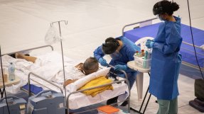 Vård av covid-19 patienter i Reynosa, Mexiko.