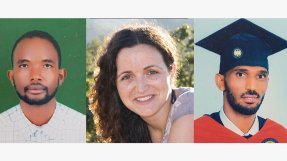Våra kollegor Tedros, Maria och Yohannes som dödades i Tigray, Etiopien, i juni 2021.
