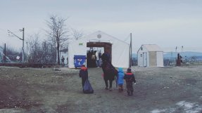 Gränsövergången i Idomeni, mellan Grekland och Makedonien.