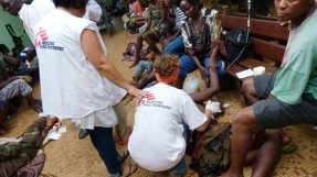 Patienter på det offentliga sjukhuset i Bangui. 