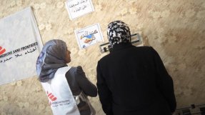 En patient behandlas i Läkare Utan Gränsers projekt som startats för att hjälpa syriska flyktingar få behandling för kroniska sjukdomar. FOTO: Aurelie Lachant