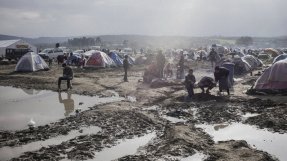 Lägret i Idomeni, på gränsen mellan Grekland och Makedonien.