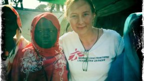 Monika under uppdraget som psykolog i Sydsudan i vintras.