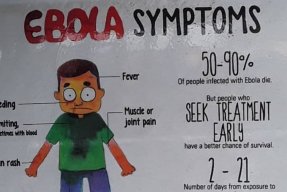 En informationsskylt om ebola