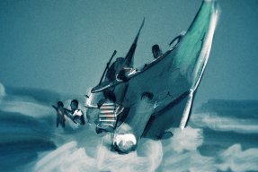 En illustration av en båt