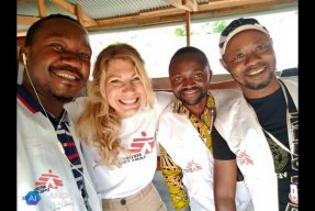 Martina Gustavsson tillsammans med sina kollegor i Kongo-Kinshasa