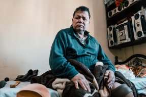 70-årige palestiniern Tawfik bor i Shatilalägret i södra Beirut, Libanon.