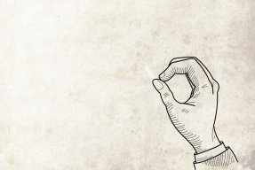 Illurstration på en hand där pekfingret möter tummen.