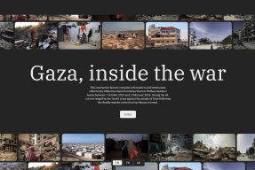 Skärmavbild av sajten Gaza inside the war