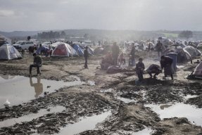 Lägret i Idomeni, på gränsen mellan Grekland och Makedonien.