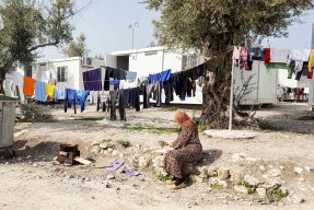 Flyktinglägret Kara Tepe på den grekiska ön Lesbos. 