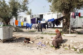 Flyktinglägret Kara Tepe på den grekiska ön Lesbos. 