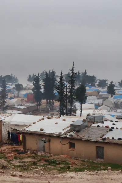 Läger i Jebel Harem i nordvästra Syrien