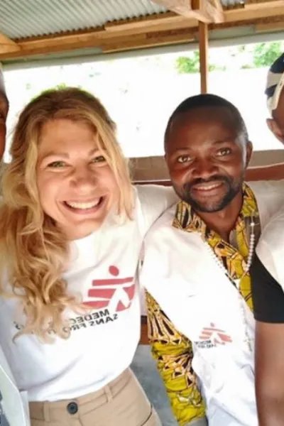 Martina Gustavsson tillsammans med sina kollegor i Kongo-Kinshasa