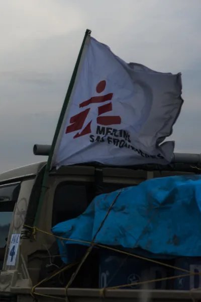 En jeep från Läkare Utan Gränser i Sydsudan 2014