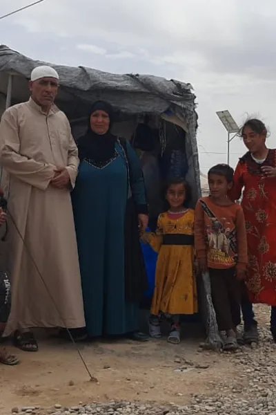60-åriga Ibrahim tillsammans med sin familj i Laylan flykringläger i Irak. 
