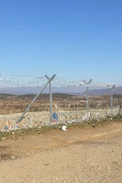 Idomeni Grekland som ligger vid gränsen mellan Grekland och Makedonien.
