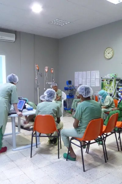 Operationsavdelningen på Läkare Utan Gränsers sjukhus i Aden, Jemen. 