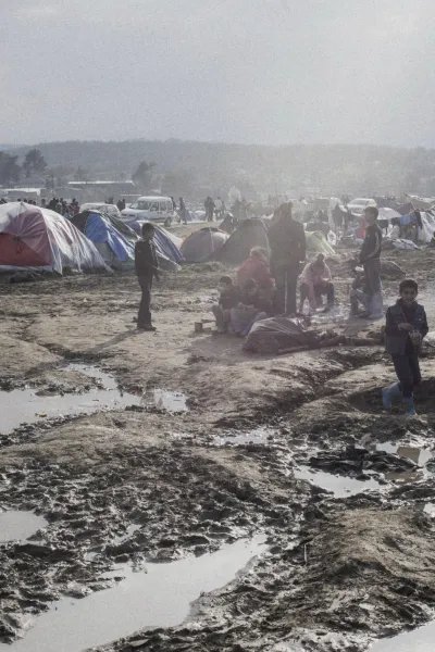 Lägret i Idomeni, på gränsen mellan Grekland och Makedonien.