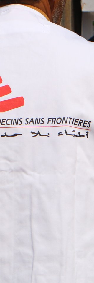 En anställd från Läkare Utan Gränser i Deir Hassan, Syrien.