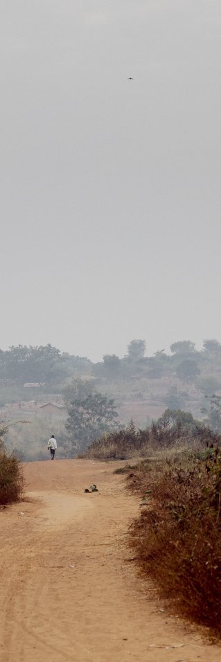 En gata i utkanten av Bambari, Centralafrikanska republiken.