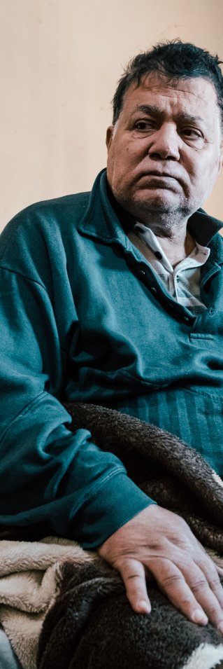 70-årige palestiniern Tawfik bor i Shatilalägret i södra Beirut, Libanon.