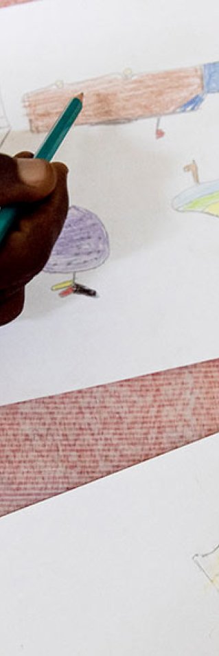 Teckningar som målats av barn som utsatts för sexuellt våld i Centralafrikanska republiken.