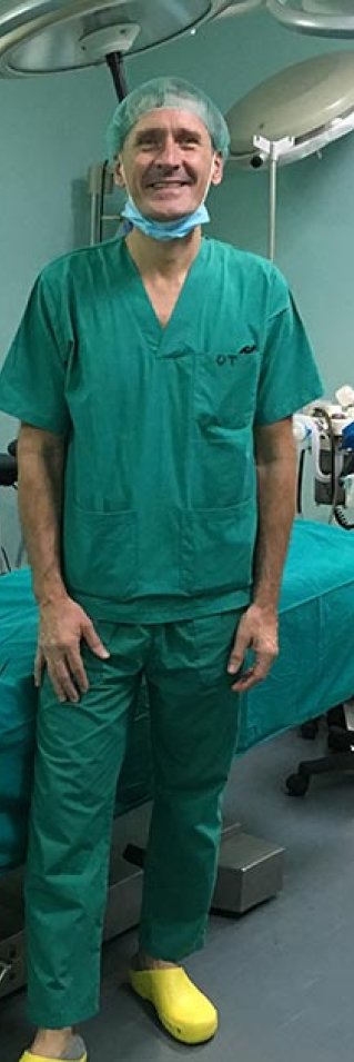 Kirurgen Morten Kildal i operationssalen i Gaza, Palestina.