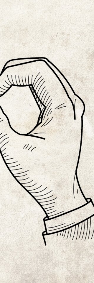 Illurstration på en hand där pekfingret möter tummen.