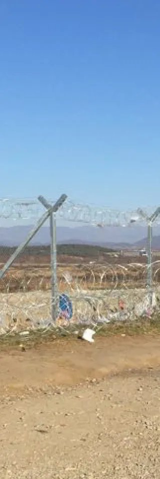 Idomeni Grekland som ligger vid gränsen mellan Grekland och Makedonien.