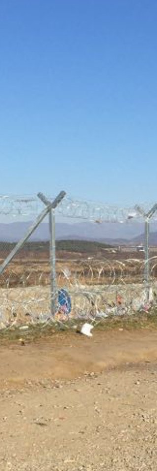 Idomeni Grekland som ligger vid gränsen mellan Grekland och Makedonien.