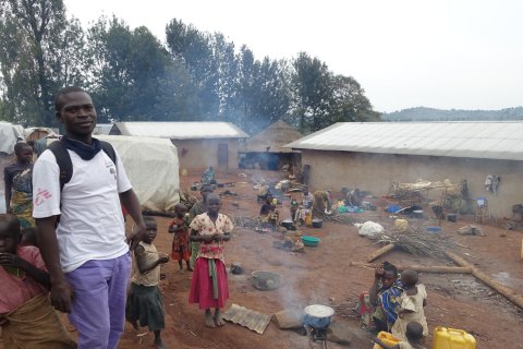 Djapan, hälsoinformatör, i Paroisselägret, Kongo-Kinshasa.