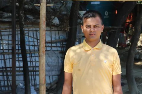 Faruk bor i ett läger i Cox's Bazar, Bangladesh. 