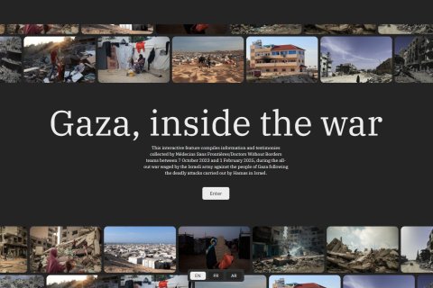 Skärmavbild av sajten Gaza inside the war