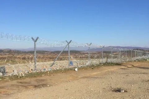 Idomeni Grekland som ligger vid gränsen mellan Grekland och Makedonien.