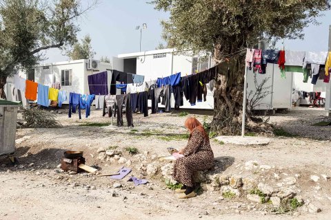 Flyktinglägret Kara Tepe på den grekiska ön Lesbos. 