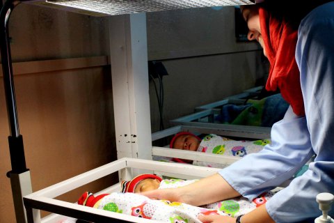 Sanna Sjöberg på sjukhuset i Khost, Afghanistan. 