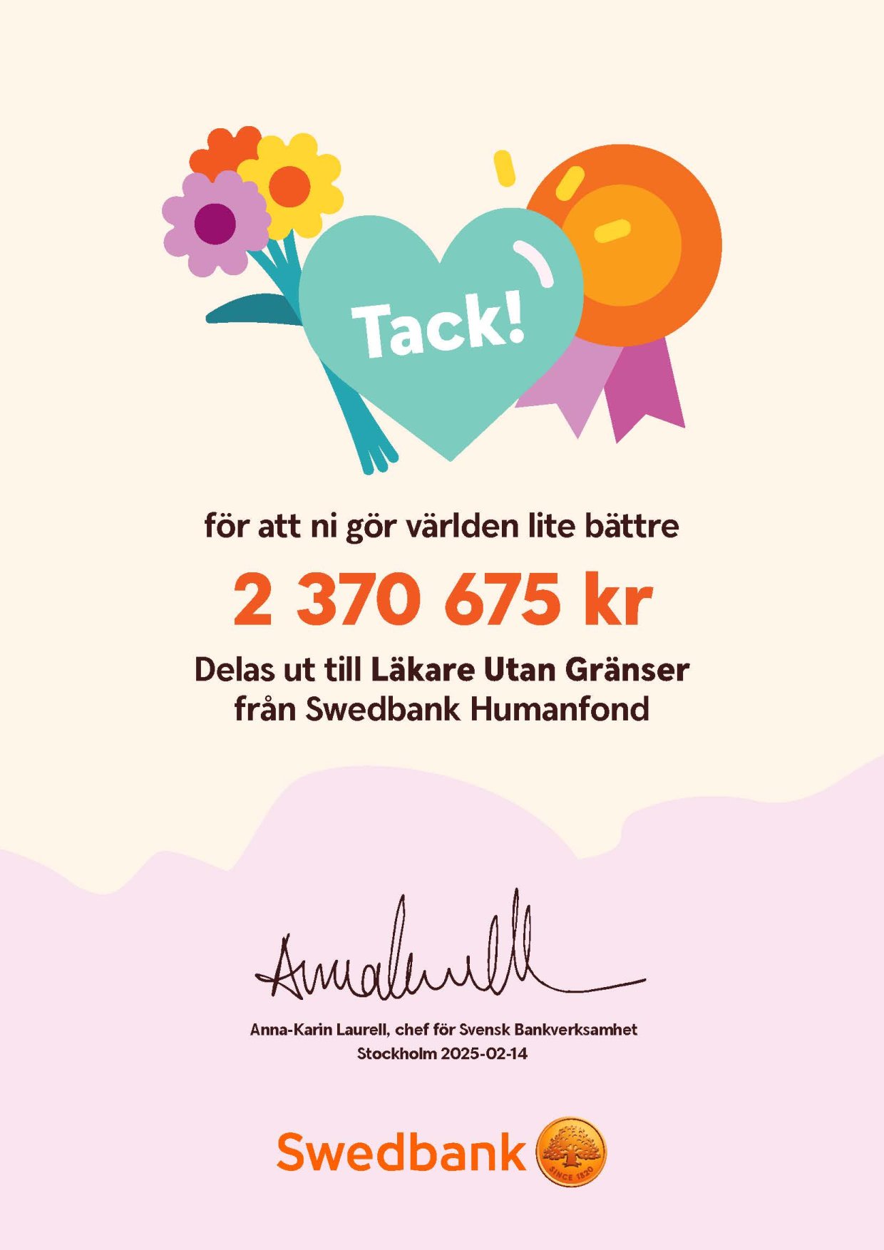 Diplom från Swedbanks humanfond