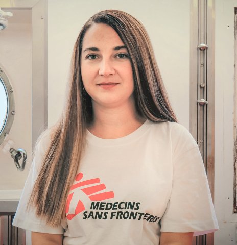 Ilina Angelova, humanitär rådgivare på Läkare Utan Gränsers sök- och räddningsfartyg Sea-Watch 4.