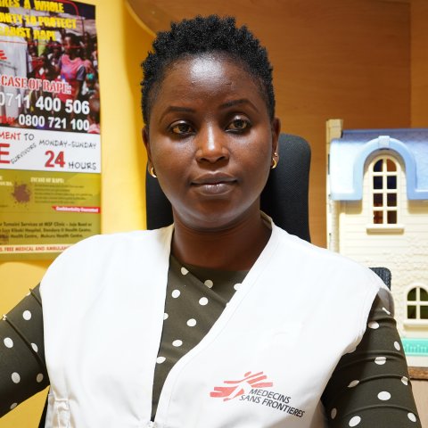 Sjuksköterskan Barbara Kerre i Kenya.